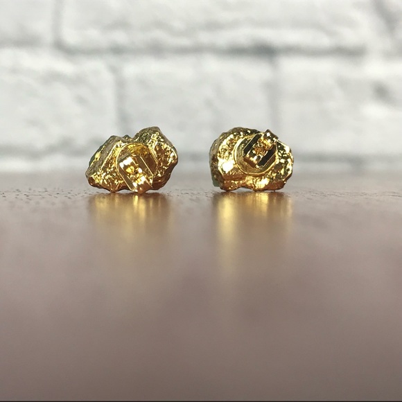 Natural Apatite Stone Raw Cut Freeform Earrings - Picture 5 of 6